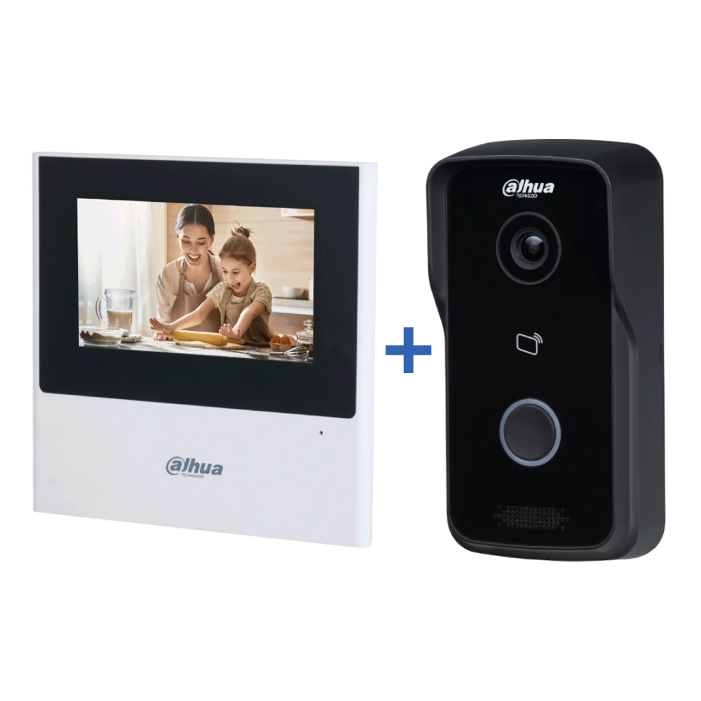 IP Видеодомофон Dahua DHI-KTP02/DHI-VTO2111D-P-S3/DHI-VTH2421FB-P комплект