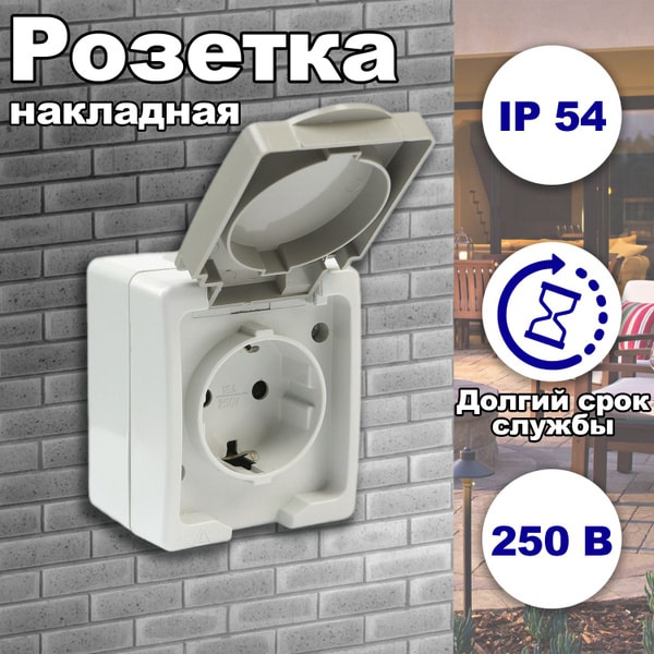 Розетка наружни 1х2 4