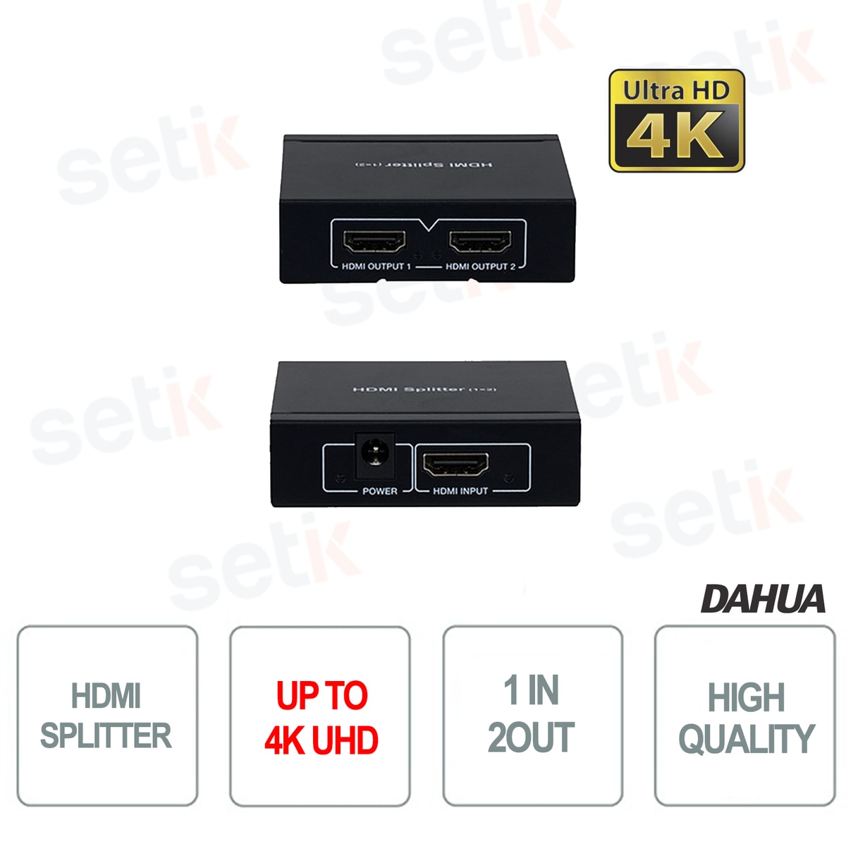 Видео-сплиттер 1х2 Dahua DH-PFM701-4K 2