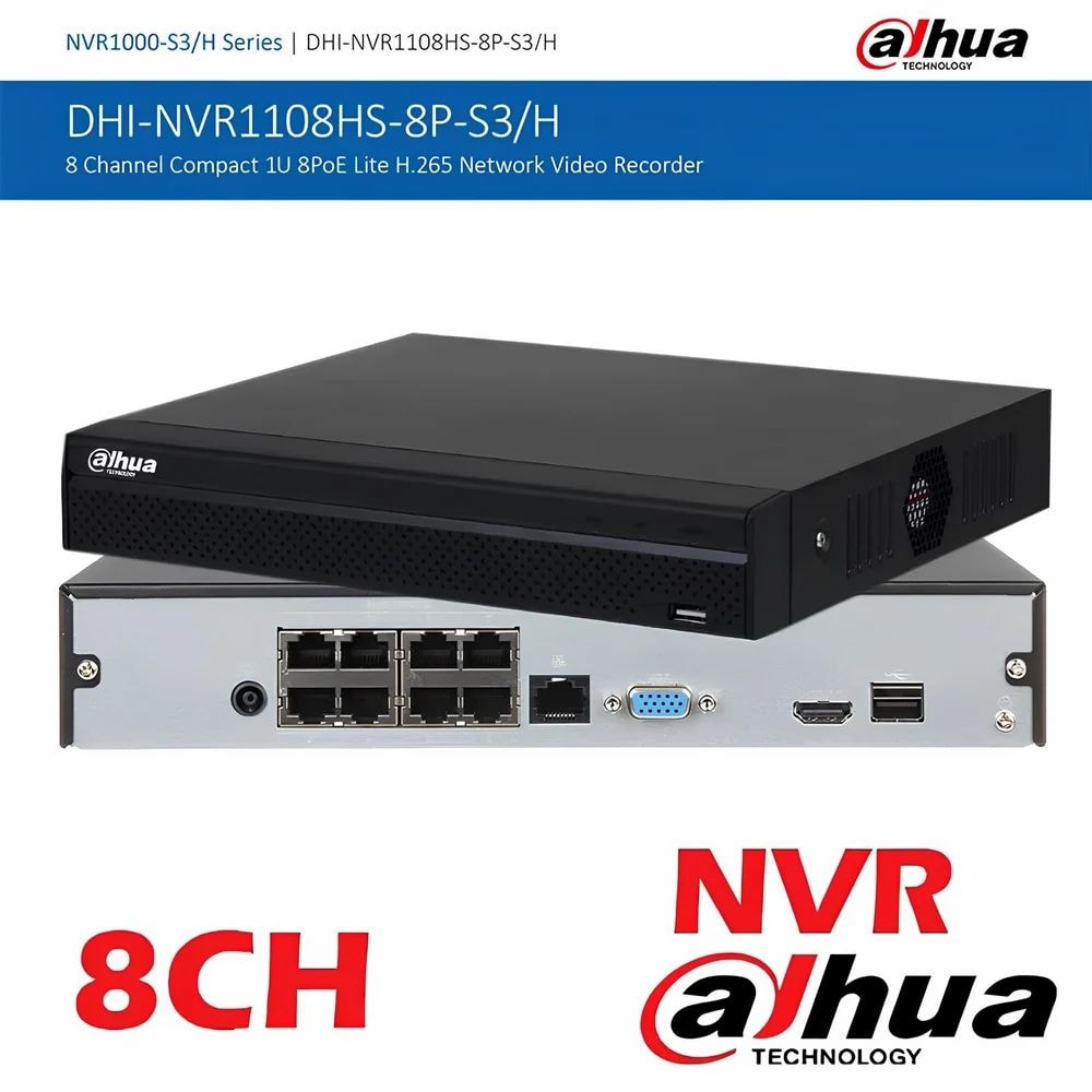 Видеорегистратор IP Dahua DHI-NVR1108HS-S3/H(V2.0) 2