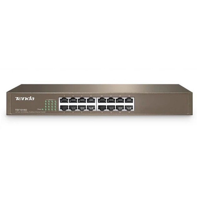Коммутатор Tenda TEF1016D 16xFE,16-port Стоечный, Неуправляемый 1