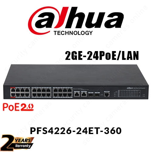 POE коммутатор Dahua DH-PFS4226-24ET-360 1