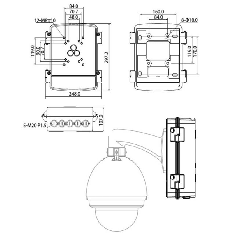 Распределительная коробка Dahua DH-PFA140 2