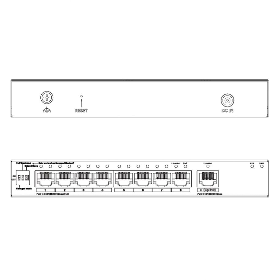 POE коммутатор Dahua DH-CS4009-8ET1GT-110 4