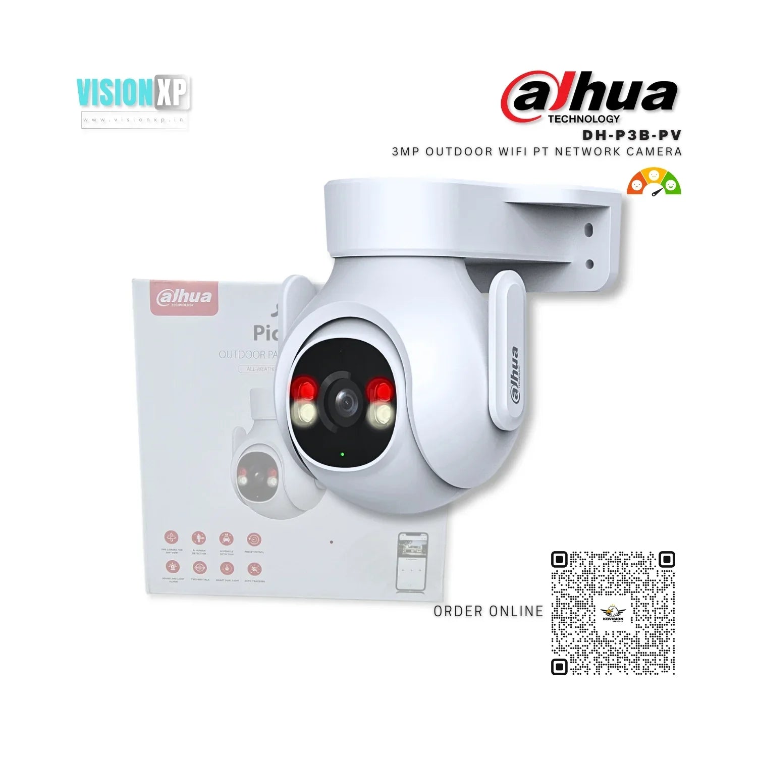 Камера поворотная IP Dahua PT WiFi DH-P3B-PV