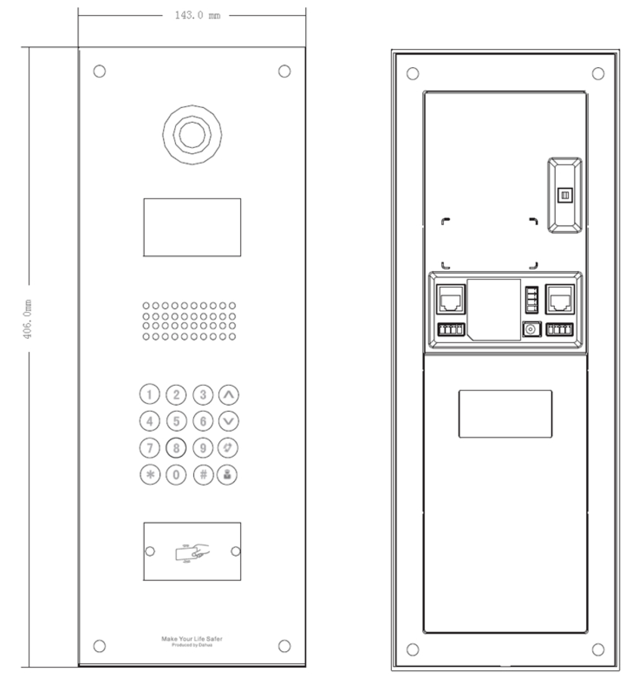 Задняя панель для врезного монтажа Dahua DHI-VTOB103 для DHI-VTO1210C-X