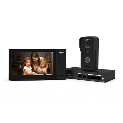 IP Видеодомофон Dahua DHI-KTP02/DHI-VTO2111D-P-S3/DHI-VTH2421FB-P комплект