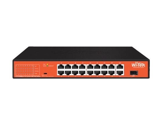 Коммутатор PoE Wi-Tek WI-PS518GH 16FE+1GE+1SFP Коммутатор PoE Wi-Tek WI-PS518GH 16FE+1GE+1SFP