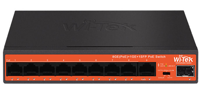 Коммутатор PoE Wi-Tek WI-PS309GFH 8GE+1GE+1SFP Коммутатор PoE Wi-Tek WI-PS309GFH 8GE+1GE+1SFP