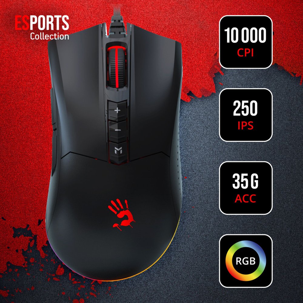Мышь игровая проводная Bloody ES9 USB 6200CPI Мышь игровая проводная Bloody ES9 USB 6200CPI