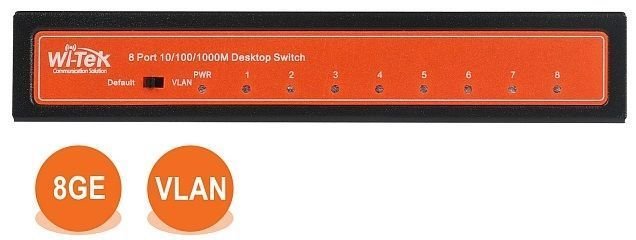 Коммутатор Wi-Tek WI-SG108 (V3) 8GE портов Коммутатор Wi-Tek WI-SG108 (V3) 8GE портов