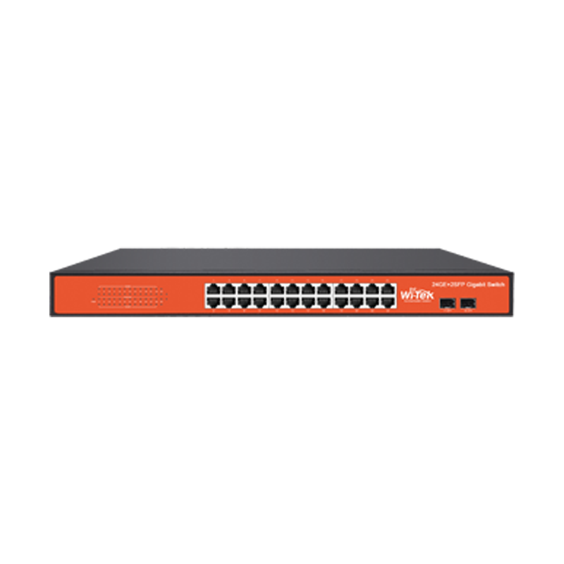Коммутатор Wi-Tek WI-SG124F V2 24GE+2SFP Коммутатор Wi-Tek WI-SG124F V2 24GE+2SFP