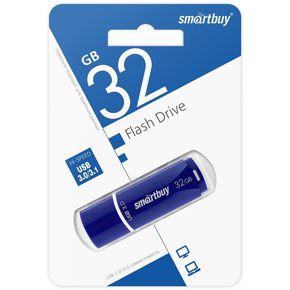 Флеш карта 32Gb USB 3.0 SmartBuy Crown Blue (SB32GBCRW-Bl) Флеш карта 32Gb USB 3.0 SmartBuy Crown Blue (SB32GBCRW-Bl)