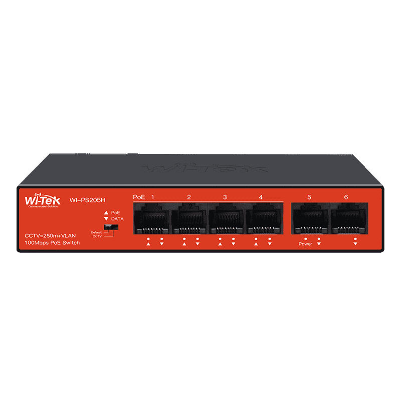Коммутатор PoE Wi-Tek WI-PS205H V3 4FE+2FE Коммутатор PoE Wi-Tek WI-PS205H V3 4FE+2FE