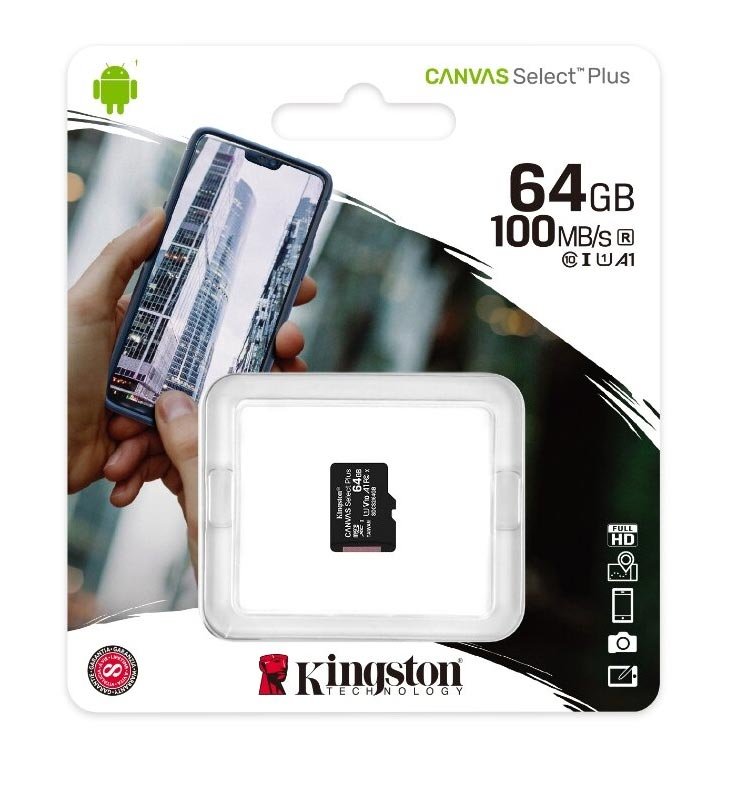 Карта памяти 64GB MicroSD CLASS10 Kingston Select Plus C10,UHS-I Карта памяти 64GB MicroSD CLASS10 Kingston Select Plus C10,UHS-I