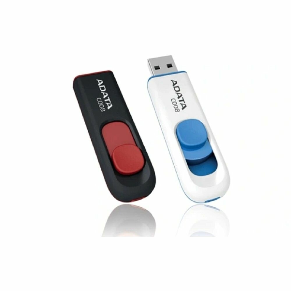 Флеш карта 64GB USB 2.0 ADATA C008 White/Black Флеш карта 64GB USB 2.0 ADATA C008 White/Black