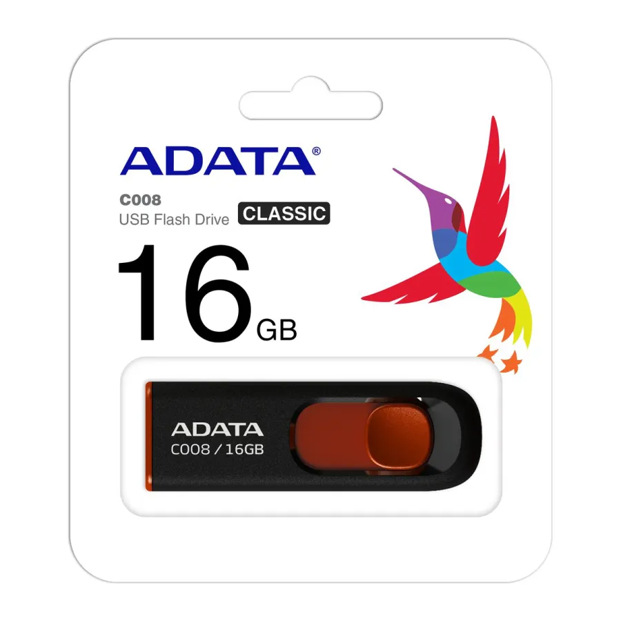 Флеш карта 64GB USB 2.0 ADATA C008 White/Black — фото 2