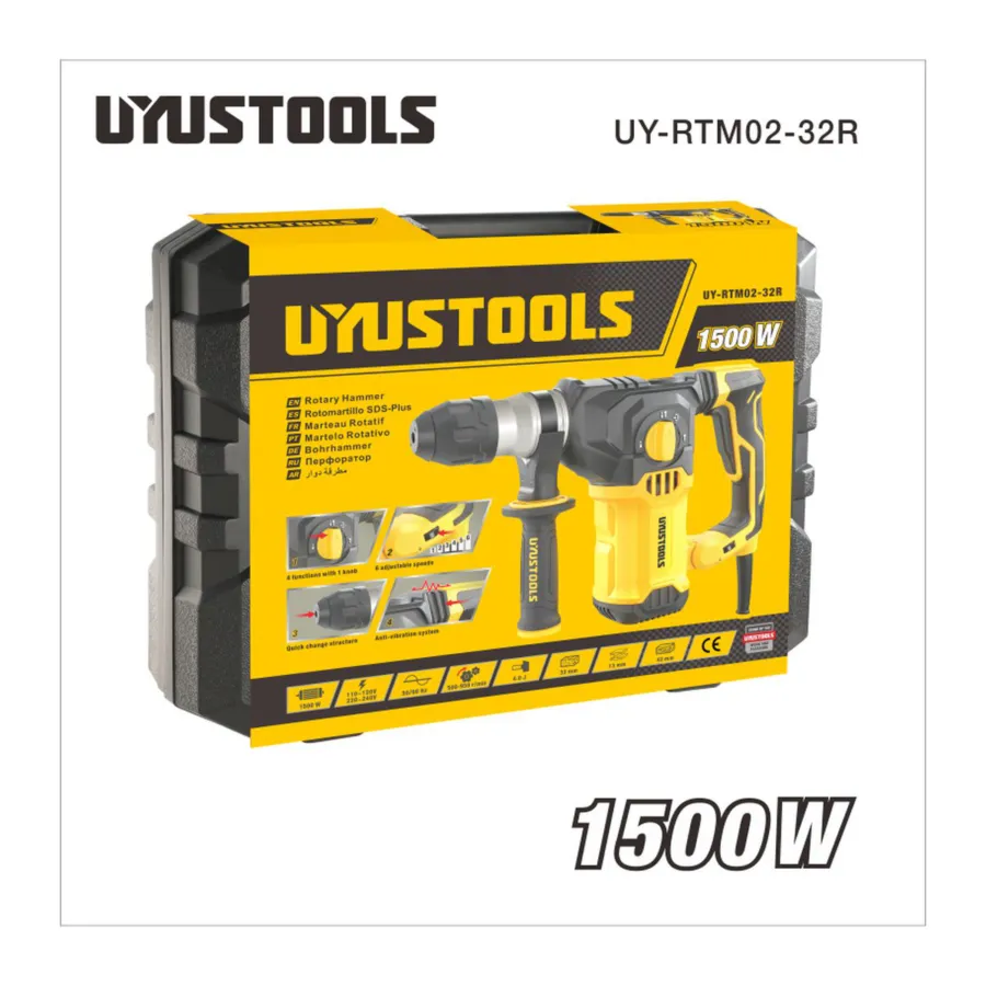 Перфоратор SDS-Plus с регулировкой UYUSTOOLS UY-RTM02-32R — фото 2