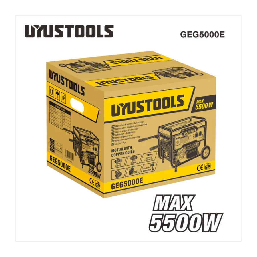 Генератор бензиновый с электростартером UYUSTOOLS GEG5000E — фото 2