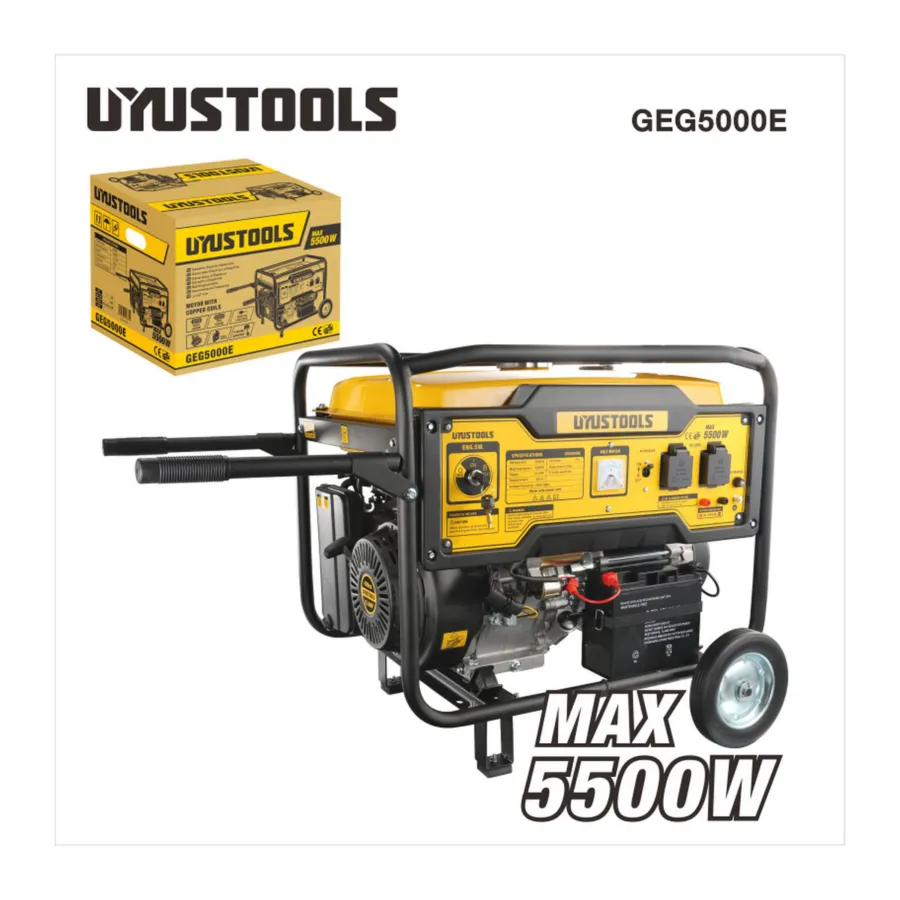 Генератор бензиновый с электростартером UYUSTOOLS GEG5000E — фото 3