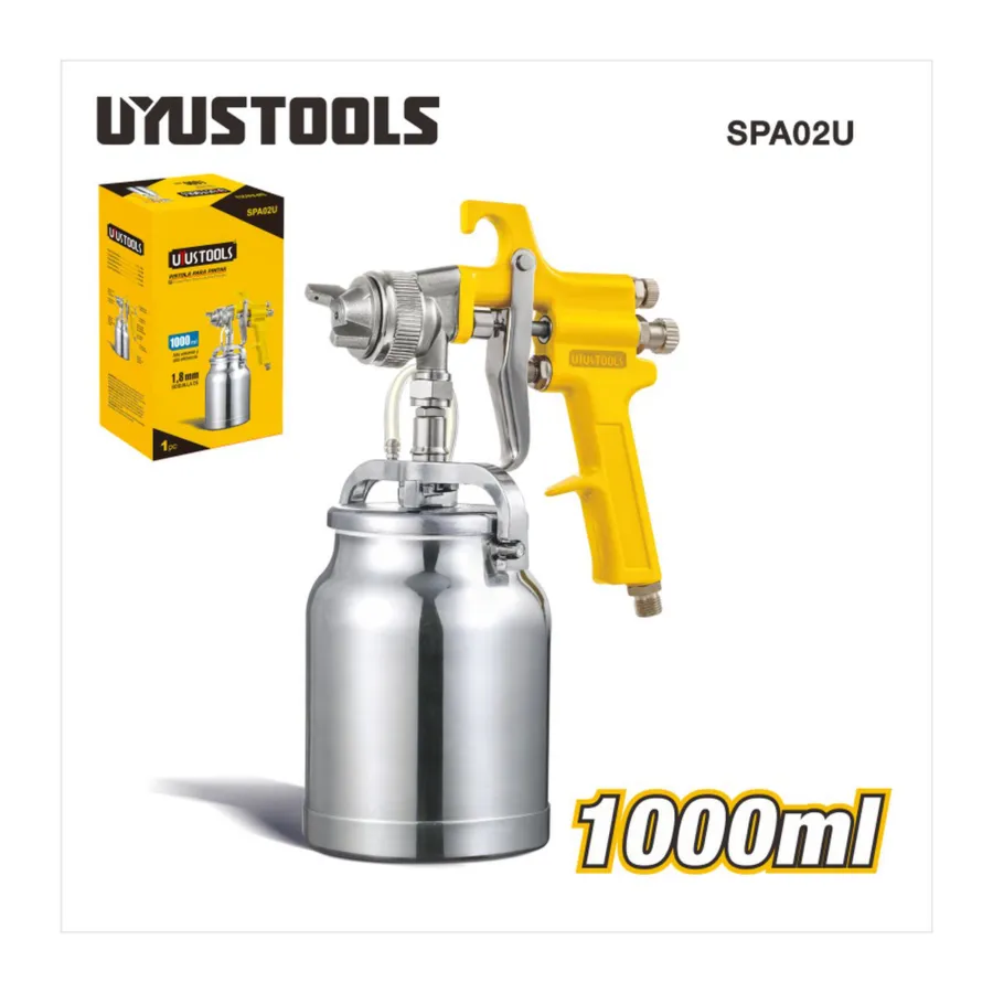 Краскопульт пневматический, бачок 1000 мл UYUSTOOLS SPA02U-M — фото 3