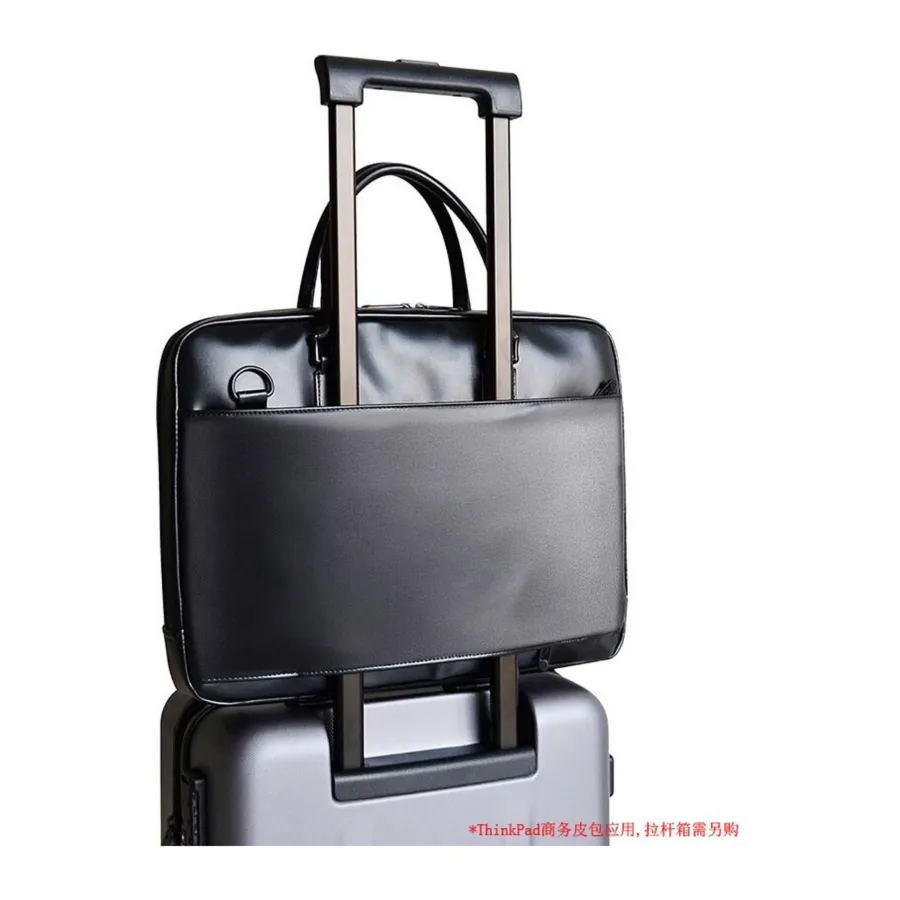 Сумка для ноутбука 15.6" Lenovo ThinkBook T300 / кожа / черный — фото 4