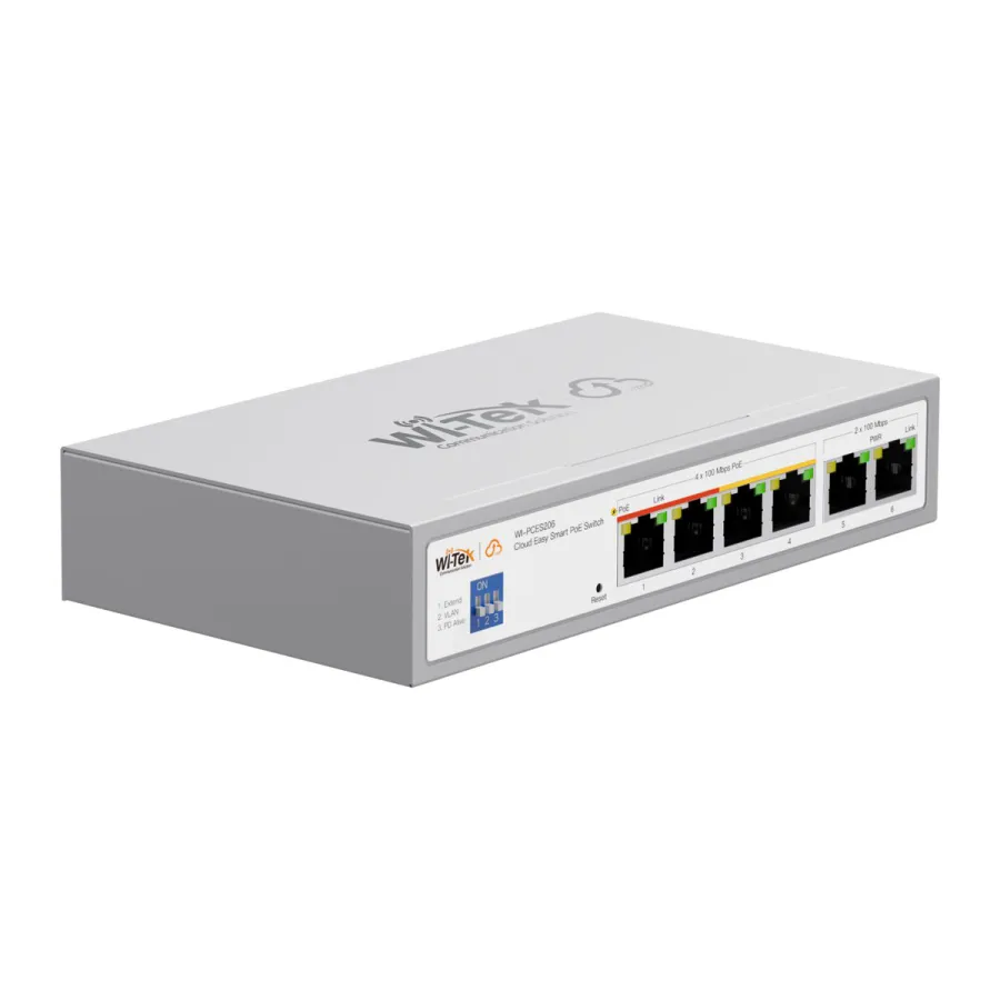 Коммутатор PoE Wi-Tek WI-PCES206 4PoE+2Uplink 100Mbps — фото 2