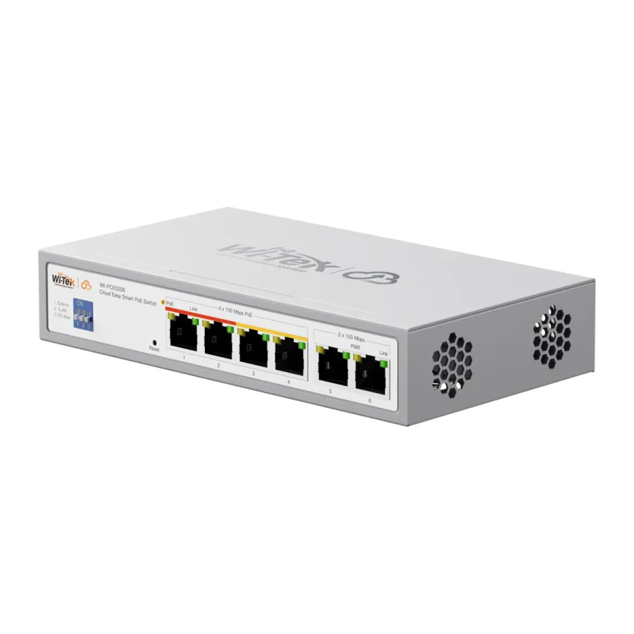 Коммутатор PoE Wi-Tek WI-PCES206 4PoE+2Uplink 100Mbps — фото 3