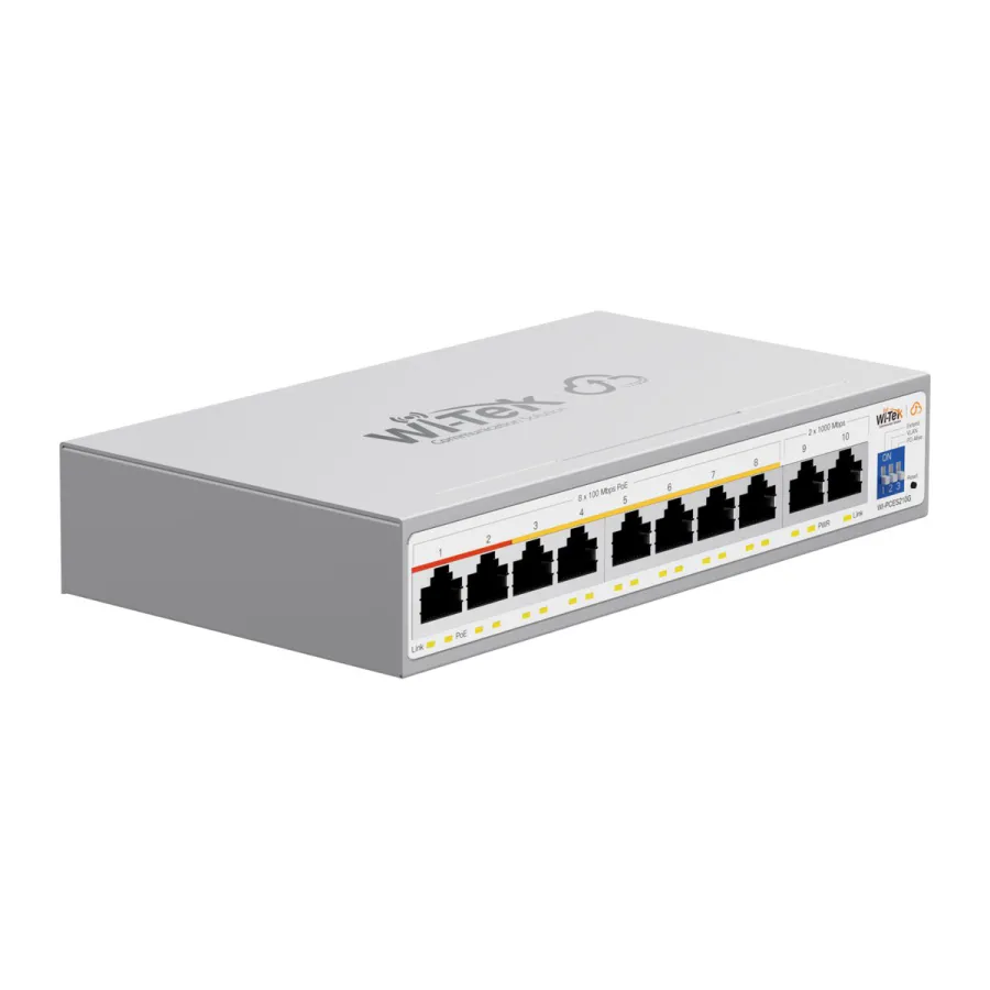 Коммутатор PoE Wi-Tek WI-PCES210G 8PoE+2Uplink 100Mbps — фото 2