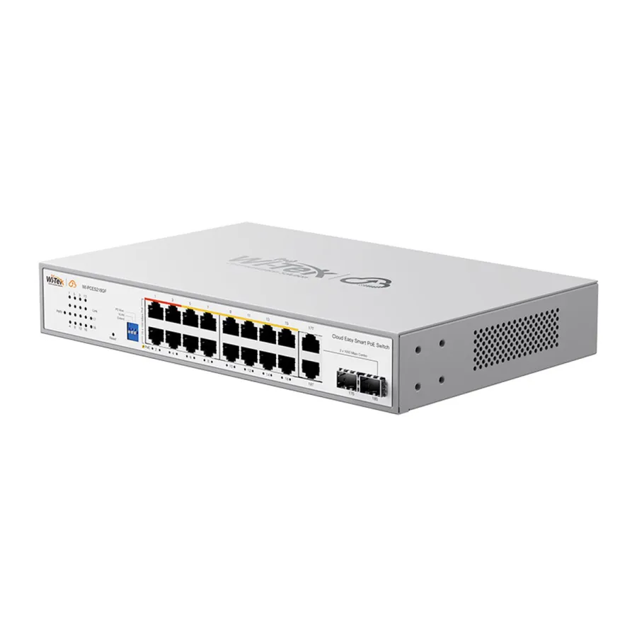 Коммутатор PoE Wi-Tek WI-PCES218GF 16PoE+2SFP 100Mbps — фото 3