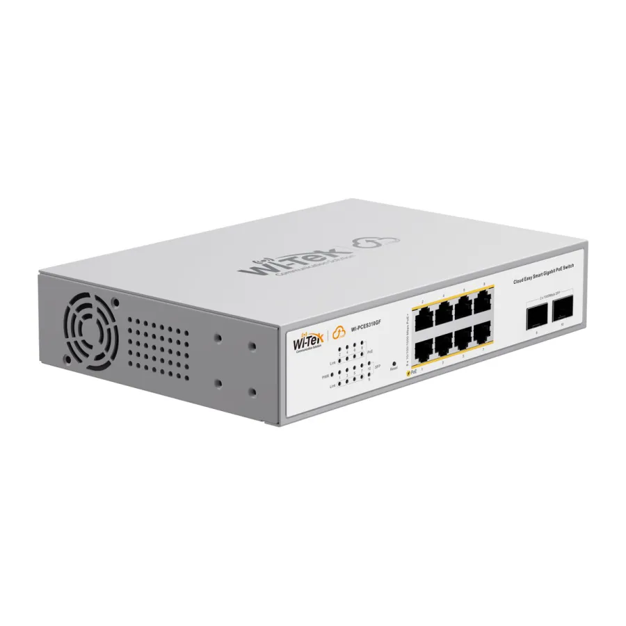 Коммутатор PoE Wi-Tek WI-PCES310GF V2 8PoE+2SFP 1Gbps — фото 2