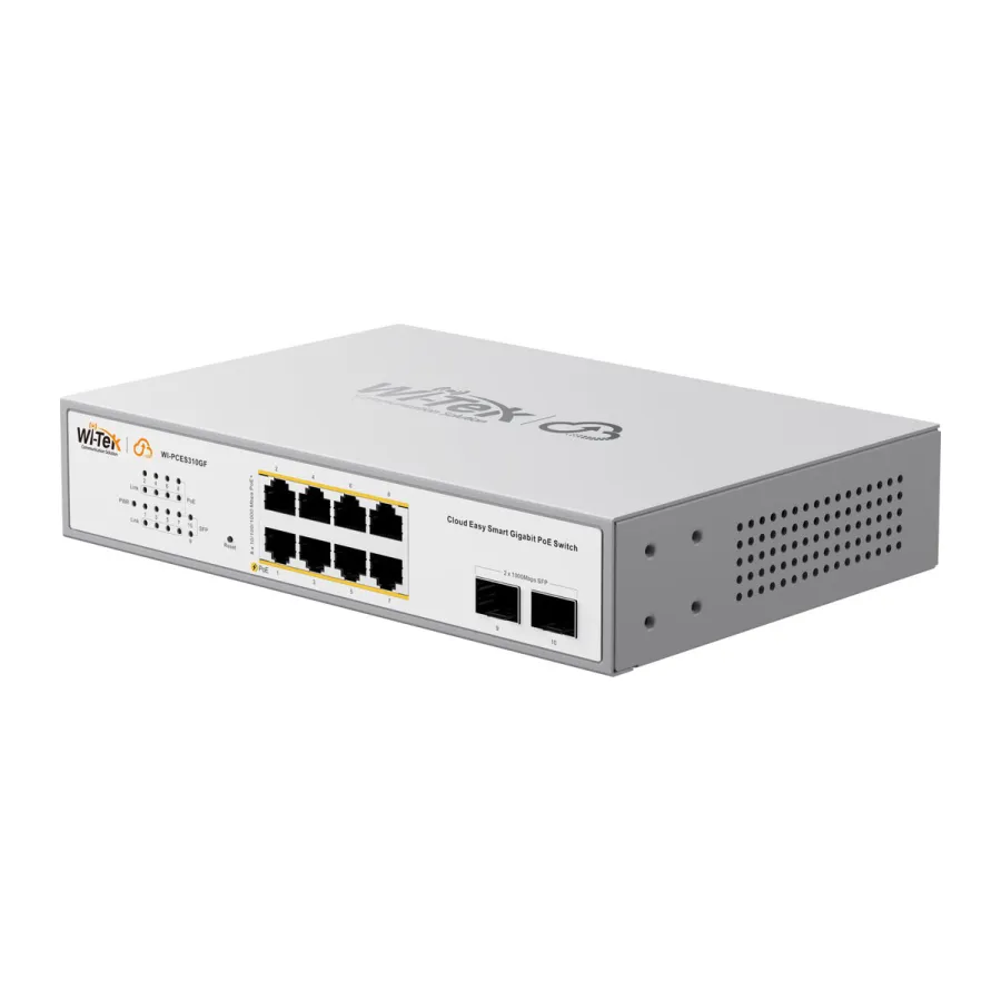 Коммутатор PoE Wi-Tek WI-PCES310GF V2 8PoE+2SFP 1Gbps — фото 3