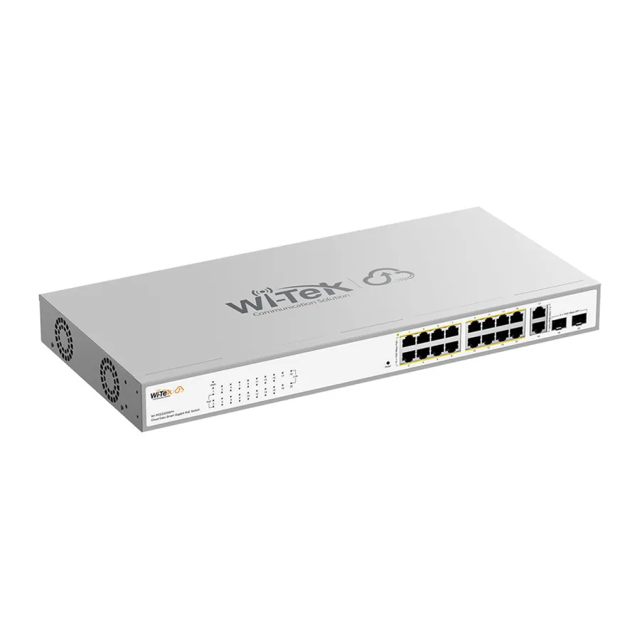 Коммутатор PoE Wi-Tek WI-PCES320GFH 16GE+2GE+2SFP 1Gbps — фото 2