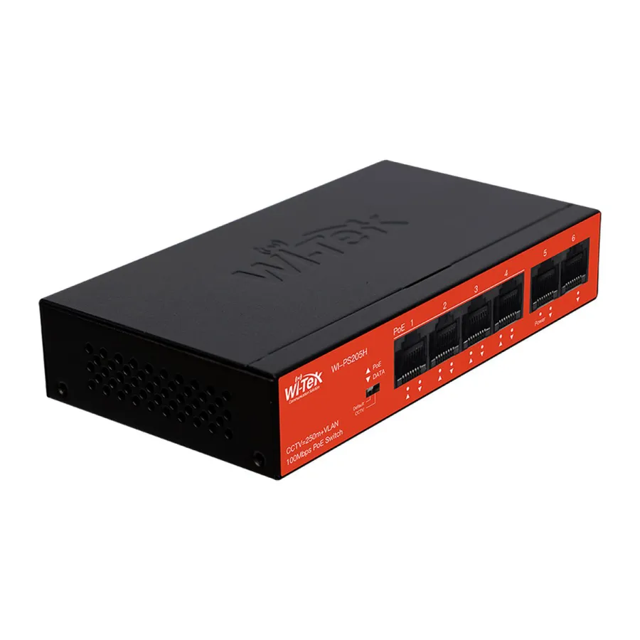 Коммутатор PoE Wi-Tek WI-PS205H V3 4FE+2FE — фото 2