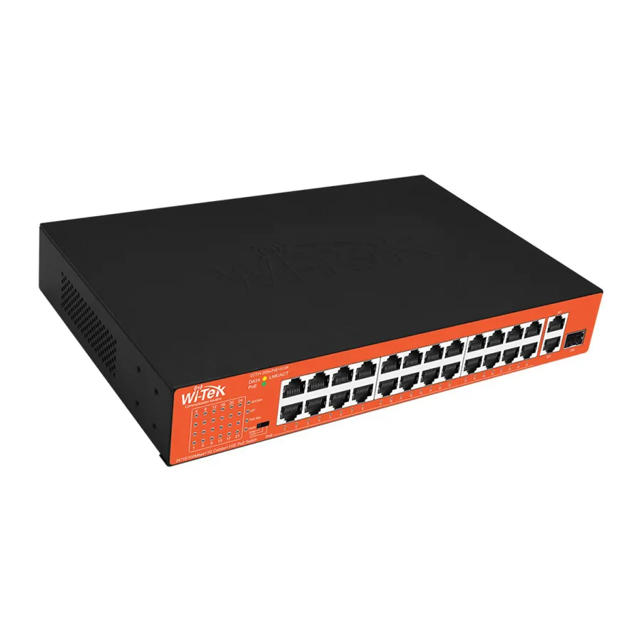 Коммутатор PoE Wi-Tek WI-PS526GH 24FE+1GE+1SFP — фото 3