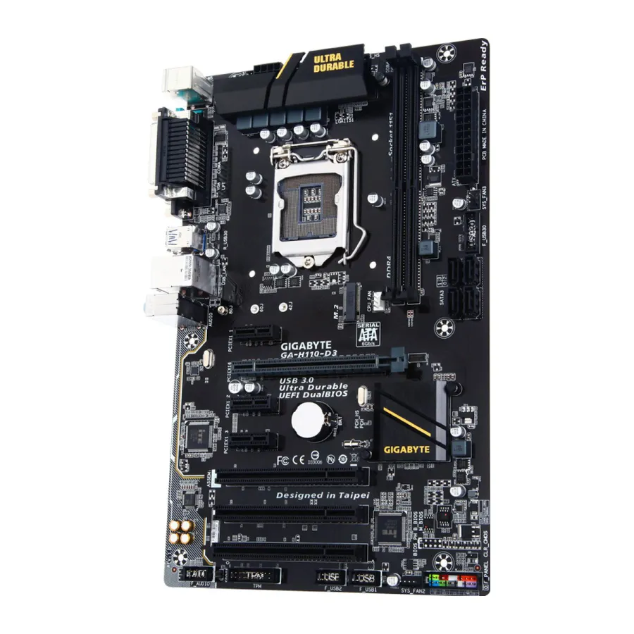 Материнская плата GIGABYTE GA-H110-D3 rev1.0 LGA1151 ATX 2DDR4 — фото 3