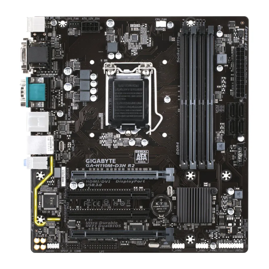 Материнская плата GIGABYTE GA-H110M-D3H R2 rev1.0 LGA1151 ATX 4DDR4 — фото 2