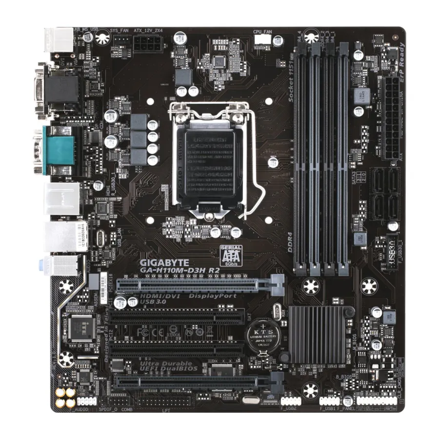 Материнская плата GIGABYTE GA-H110M-D3H R2 rev1.0 LGA1151 ATX 4DDR4 — фото 4