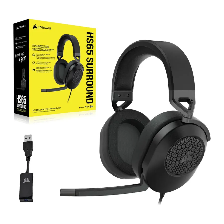 Наушники проводные Corsair HS65 Surround / 3.5mm + Bluetooth — фото 4